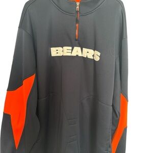 Reebok Men's Black and Orange Bears Zip-Up Sweater